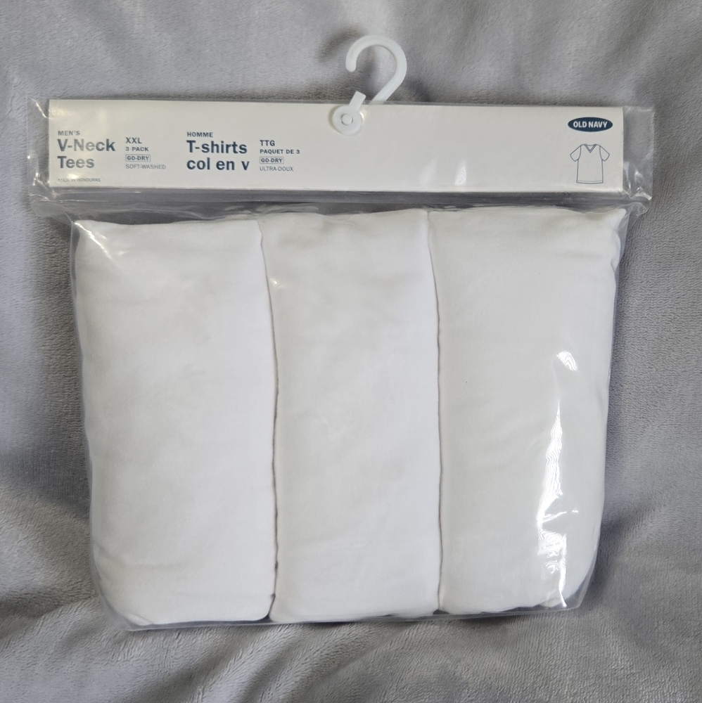 Old Navy Men's White V-Neck Tees 3-Pack